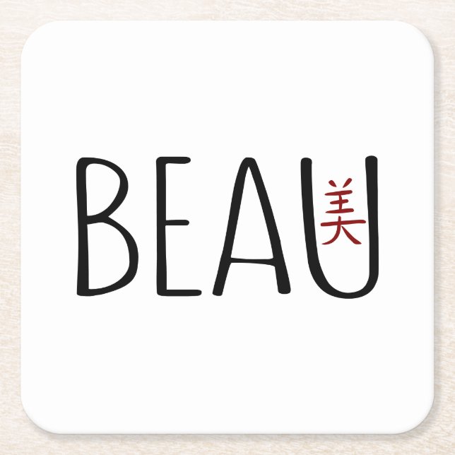 Beau Square Paper Coaster (Front)