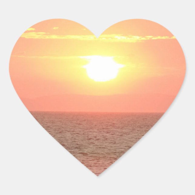 Beau Sticker Coeur Sunset (Devant)