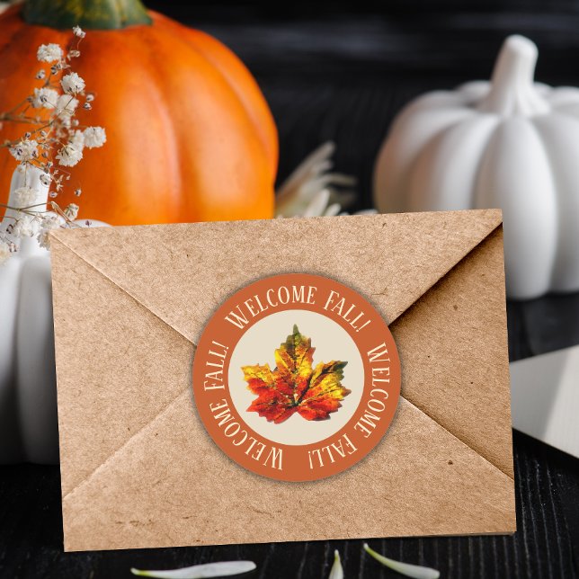 Beau Sticker rond d'automne de bienvenue (Créateur téléchargé)