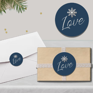 Beau Sticker rond de Flambeau de neige