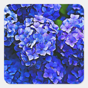 Beau Stickers Blue Hydrangea Fleurs