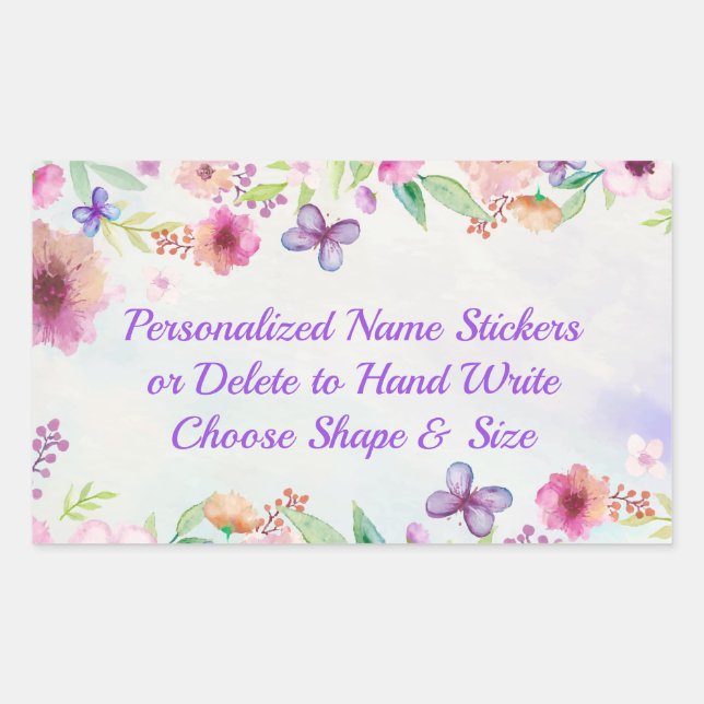 Beau Stickers Floral, Personnalisé (Devant)