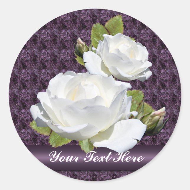 Beau Stickers Roses Blanches (Devant)