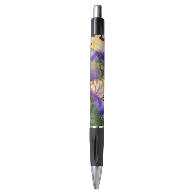 Beau Stylo Fleurs Iris Violet (Devant (Vertical))