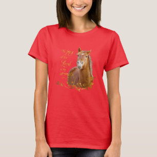 Beau T-shirt de vers de bible de cheval de