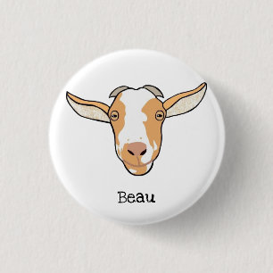 Beau the Goat Badge 1 Inch Round Button