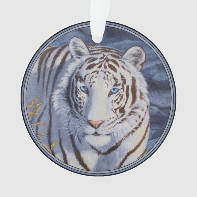 Beau tigre blanc aux yeux bleu cristal (devant)