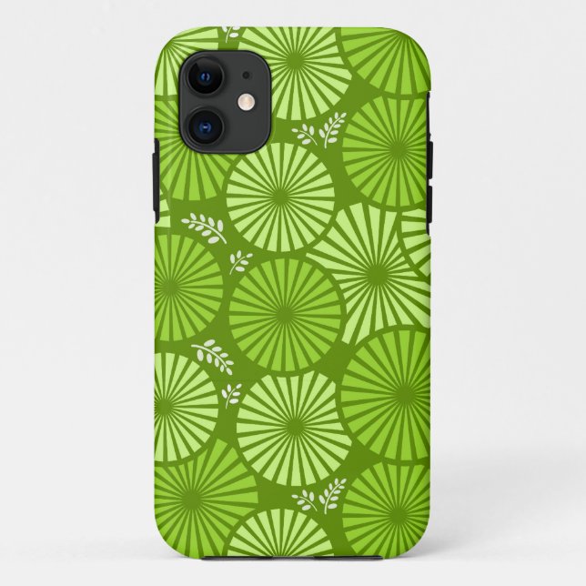 Beau, vert rétro floral iPhone 5 Coque (Dos)