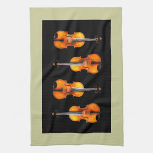 Beau violon/alto Conception de serviettes de cuisi