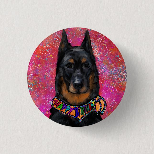 Beauceron                       1 inch round button (Front)