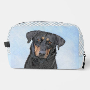 Beauceron Black and Tan Painting Sheepdog Dog Art Dopp Kit