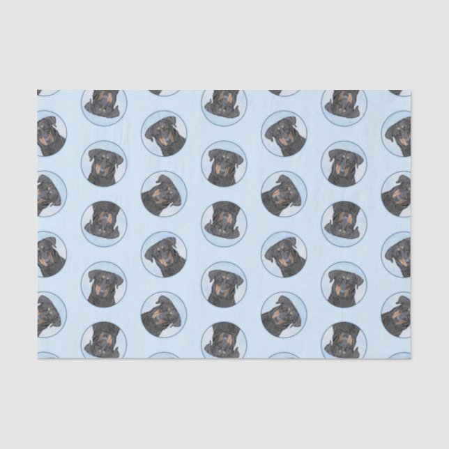 Beauceron Black and Tan Painting Sheepdog Dog Art Tissue Paper (Front)