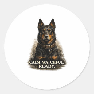 Beauceron – Calm Watchful Ready Classic Round Sticker