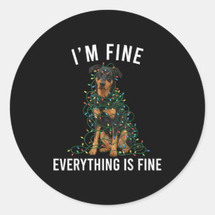 Beauceron Christmas I'm Fine Everything Is Fine Classic Round Sticker