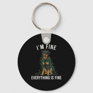 Beauceron Christmas I'm Fine Everything Is Fine Keychain