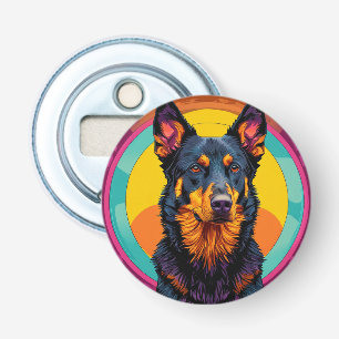 🐾 Beauceron Dog Glow 🌈 Colourful Illustration Bottle Opener