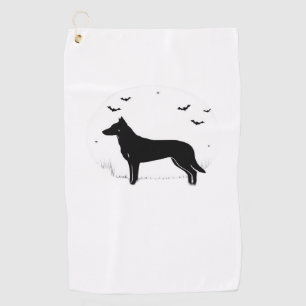 Beauceron Dog – Halloween Moon Silhouette Classic  Golf Towel