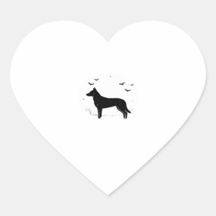 Beauceron Dog � Halloween Moon Silhouette Classic  Heart Sticker