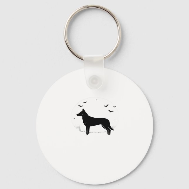 Beauceron Dog � Halloween Moon Silhouette Classic  Keychain (Front)
