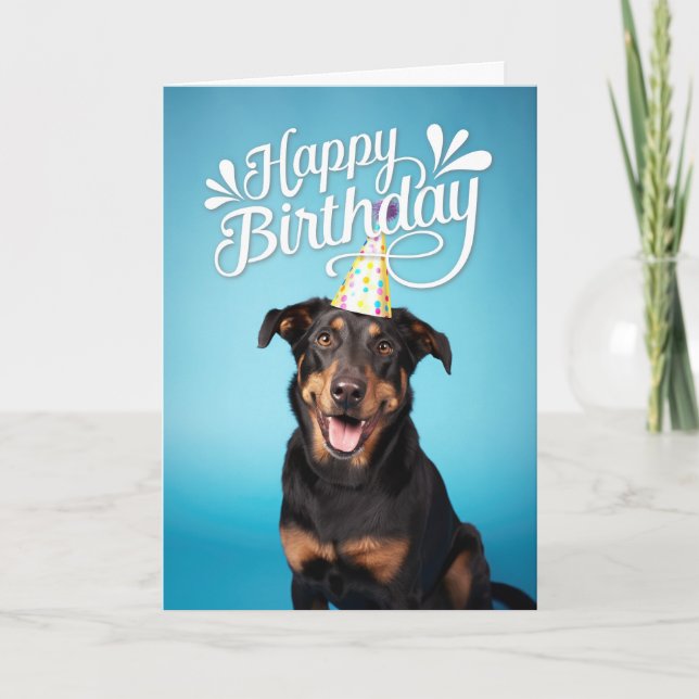 Beauceron Dog Happy Birthday Card (Front)
