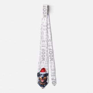 Beauceron Funny Woof Christmas Dog Lover Tie