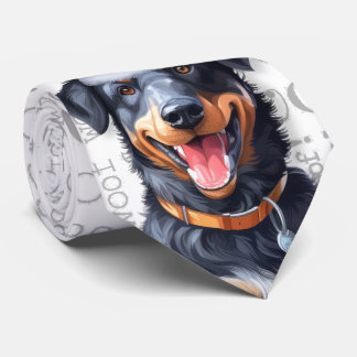 Beauceron Funny Woof Christmas Dog Lover Tie