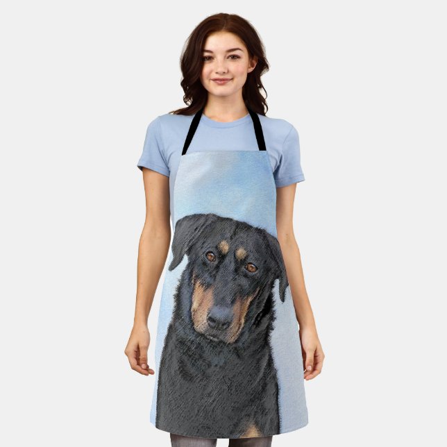Beauceron Painting - Cute Original Dog Art Apron (Worn)