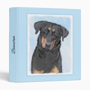 Beauceron Painting - Cute Original Dog Art Binder
