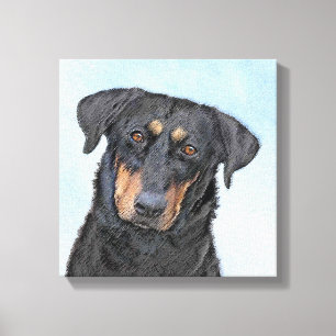 Beauceron Painting - Cute Original Dog Art Canvas Print