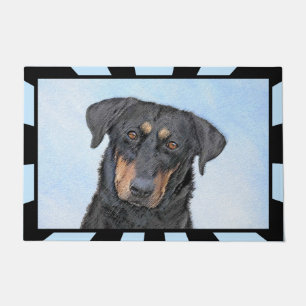 Beauceron Painting - Cute Original Dog Art Doormat