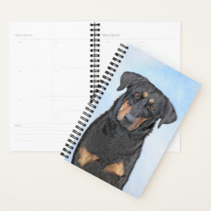 Beauceron Painting - Cute Original Dog Art Planner