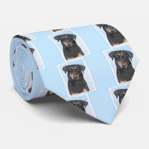 Beauceron Painting - Cute Original Dog Art Tie