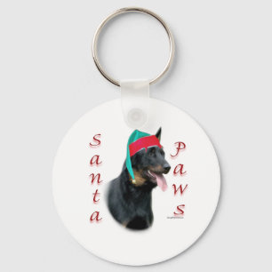 Beauceron Santa Paws Keychain