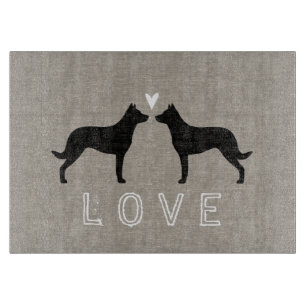 Beauceron Silhouettes Love Cutting Board