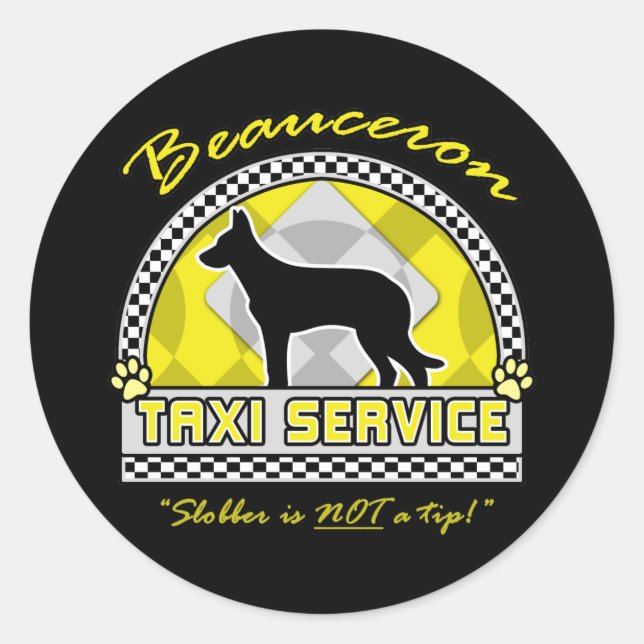 Beauceron Taxi Service Classic Round Sticker (Front)
