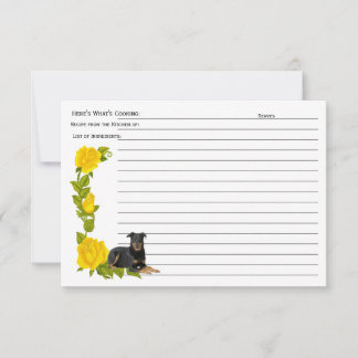Beauceron, Yellow Roses Recipe Card