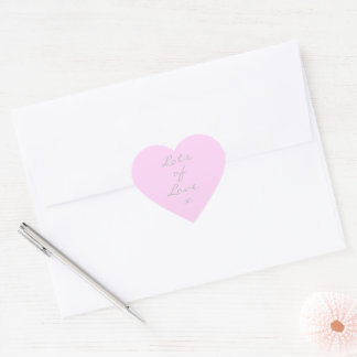 Beaucoup d'amoureux Stickers Coeur Pastel Rose