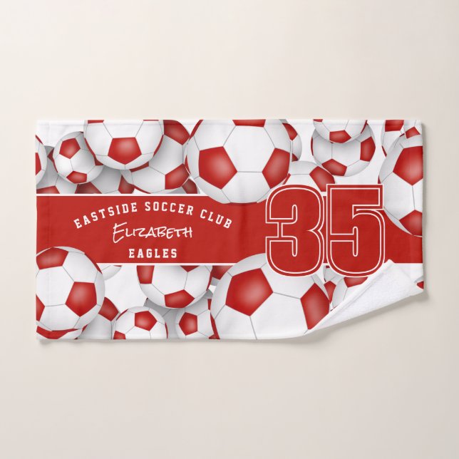 Beaucoup de balles de football personnalisé nom d' (Serviette à main)