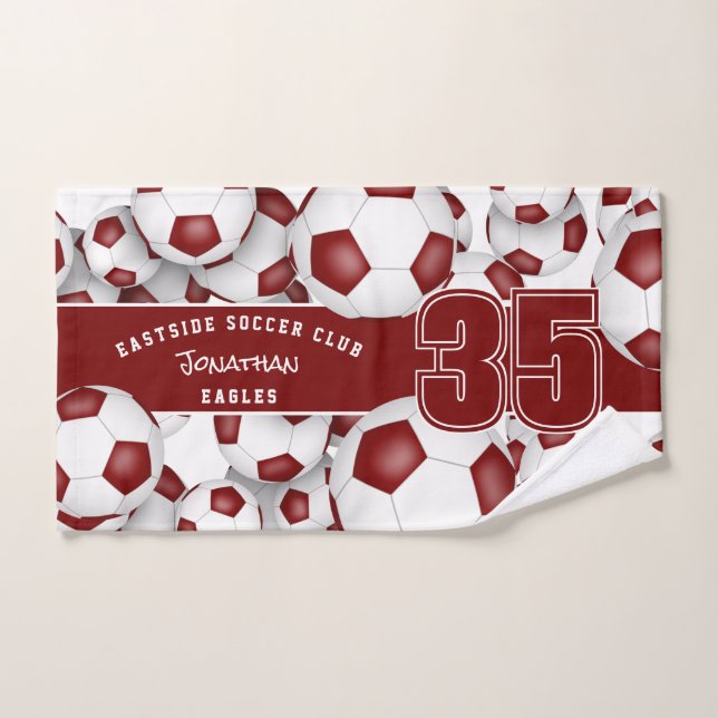 Beaucoup de bals de football maroon équipe de spor (Serviette à main)