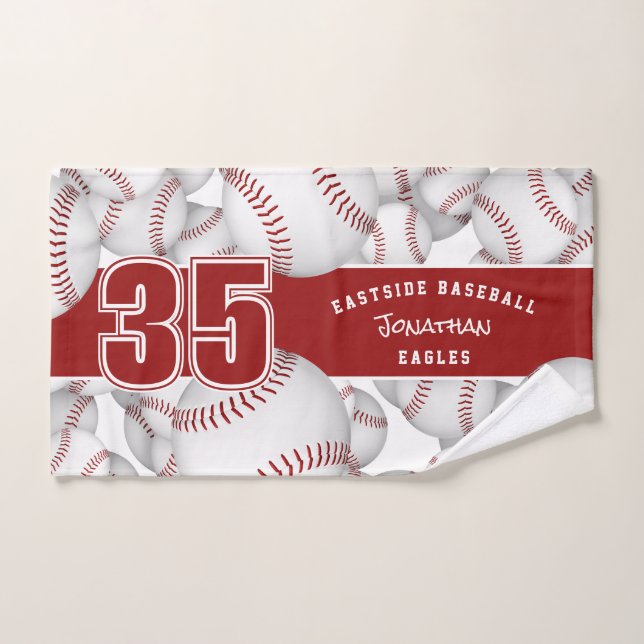 Beaucoup de baseballs personnalisable joueur et no (Serviette à main)