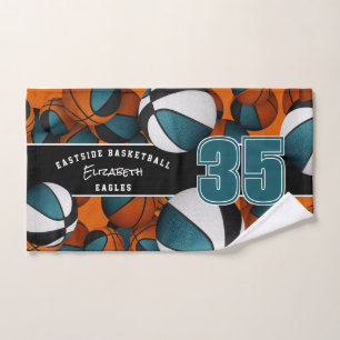 Beaucoup de basket-ball sport esprit d'équipe noir