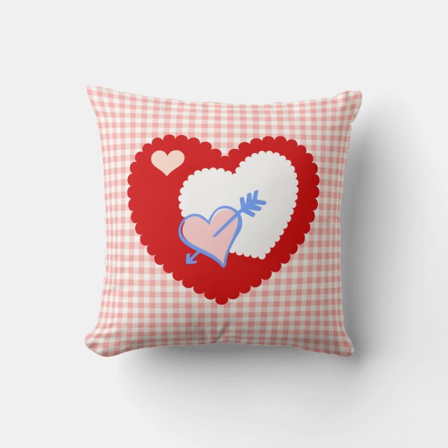Beaucoup de beaux coeurs Oreiller Saint-Valentin (Recto)