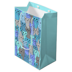 Beaucoup de Blue Cats Design Cadeau Sac