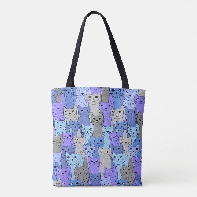 Beaucoup de Blue Purple Cats Design Sac fourre-tou (Dos)