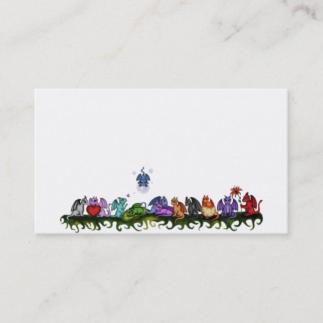 beaucoup de cartes de visite mignons de dragons (Devant)