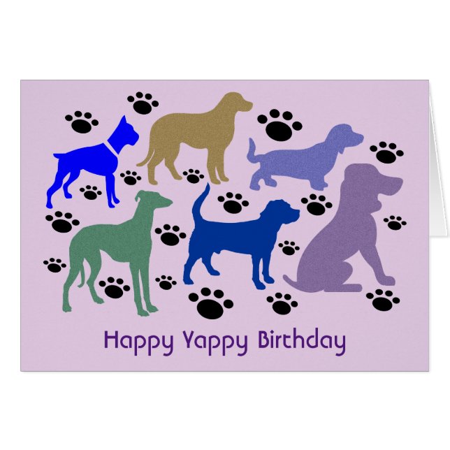Beaucoup de Chiens "Joyeux Joyeux Anniversaire" Ca (Devant horizontal)