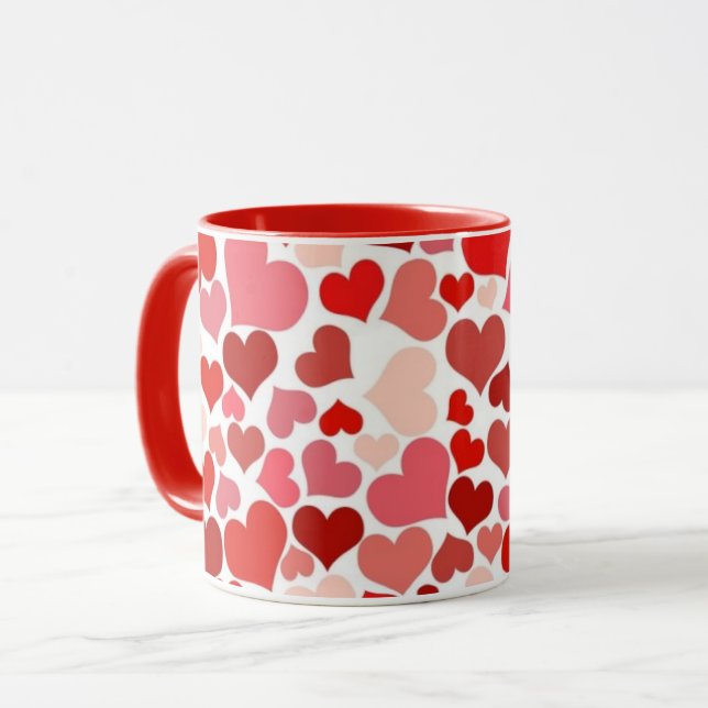 Beaucoup de Coeurs d'Amour Mosaic Mug (Devant gauche)