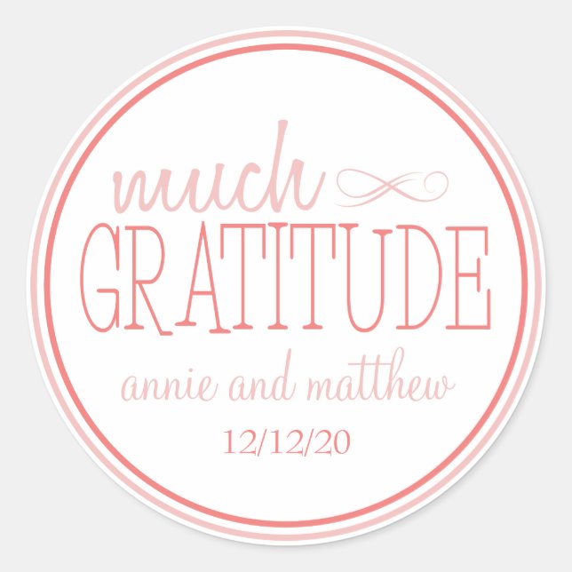Beaucoup de Étiquettes de gratitude (Blush / Terra (Devant)