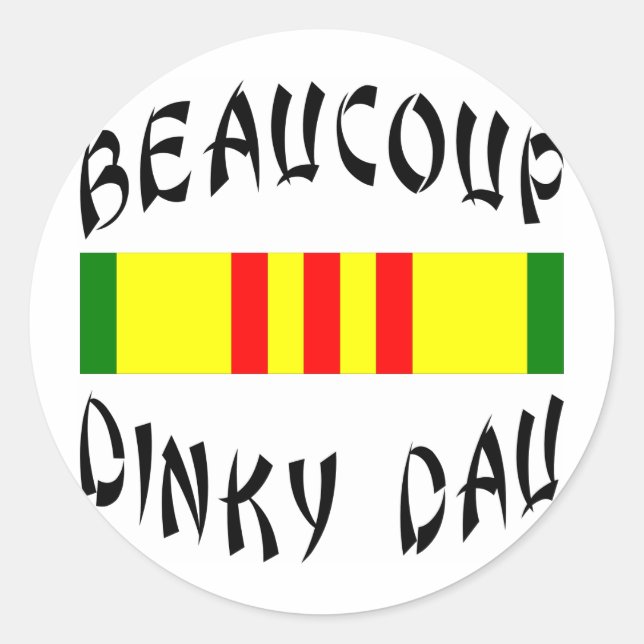 Beaucoup Dinky Dau Vietnam Classic Round Sticker (Front)
