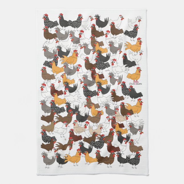Beaucoup et beaucoup de poulets - Serviette de cui (Vertical)
